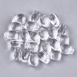 Honeyhandy Transparent Glass Charms, teardrop, Clear, 9x6x6mm, Hole: 0.5mm