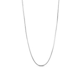 Honeyhandy SHEGRACE Rhodium Plated 925 Sterling Silver Snake Chain Necklaces, with S925 Stamp, Platinum, 17.7 inch(45cm)0.8mm