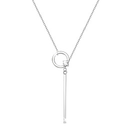 Arricraft 925 Sterling Silver Pendant Necklaces, with Grade AAA Cubic Zirconia and Cable Chains, Platinum, 27.16 inch(69cm)