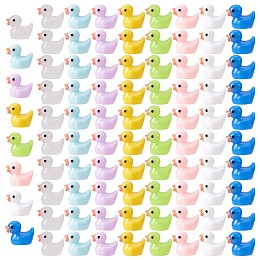 80 Pcs Tiny Ducks Mini Resin Duck Colorful Mini Duck Bulk Fairy Tale Garden Animal Sculpture Resin Duck Image for Miniature Landscape, Tabletop,Home Decorations, Mixed Color, 15.5x12x17.5mm, 10pcs/color