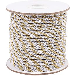 Dark Sea Green PH PandaHall 18 Yards 5mm Twisted Cord Trim 3-Ply Twisted Cord Rope Nylon Crafting Cord Trim Thread String for DIY Craft Making Home Christmas Decoration Upholstery Curtain Tieback 