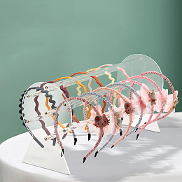 Honeyhandy Acrylic Headband Organizers Display Stand, with 7 pcs Coloums, Clear, 30x1x20cm