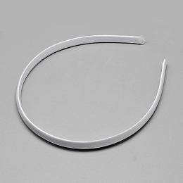 Honeyhandy Plain Plastic Hair Band Findings, No Teeth, Covered with Cloth, White, 120mm, 9.5mm