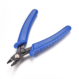 ARRICRAFT 45# Carbon Steel Crimper Pliers for Crimp Beads, Jewelry Crimping Pliers, with Plastic Handles, Blue, 129.5x80.5x8.5mm