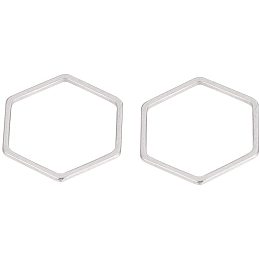 UNICRAFTALE 100pcs Stainless Steel Linking Rings Metal Hollow Frames Hexagon Shape Charm Links for Necklaces Bracelets Jewelry Making 20x22.5x0.8mm