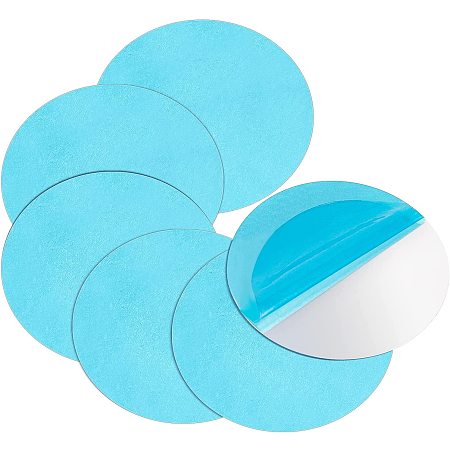 Pandahall Elite 6pcs Round Blank Aluminum Sheets Aluminum Craft Plate Plate Metal Metal Sheet with Protective Film for Jewelry Making Hand Stamping Embossing Etching, 13.1x0.2cm/5.1x0.078