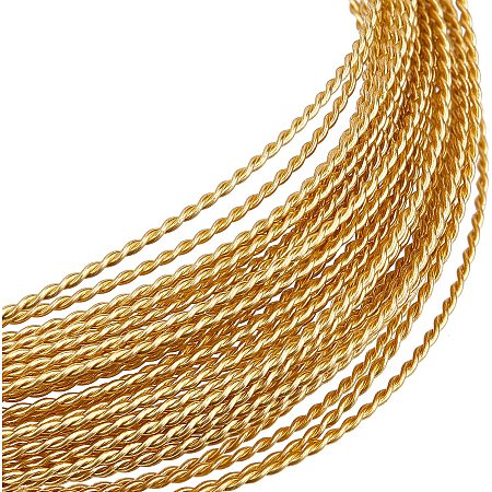BENECREAT 20 Gauge 23Ft Tarnish Resistant Brass Craft Wire, Round Twist Gold Jewelry Wire for Necklace Bracelet Making and Other Handmade Project