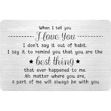 FINGERINSPIRE 3x2 Inch Wallet Insert Card Idea for Boyfriend, Anniversary Card for Men/Women, When I Tell You I Love You Anniversary Card Gift for Boyfriend Anniversary Wedding Birthday