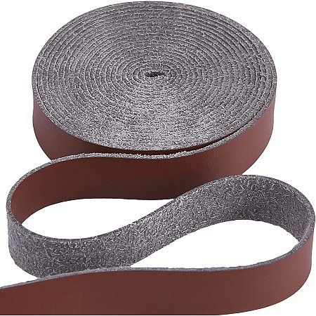 GORGECRAFT Matte Leather Strap 0.5 Inch Wide 79 Inch Long Saddle Brown Flat Leather Belt Strips Wrap Single Sided Flat Cord for DIY Crafts Clothing Jewelry Wrapping Making Bag