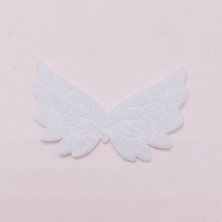 Honeyhandy Cloth Embossing Wings, Decorate Accessories, White, 33x52x1mm