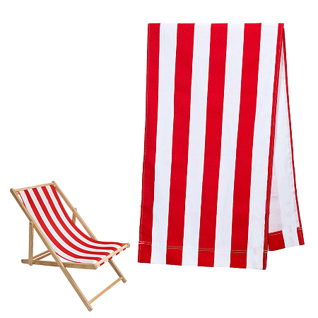 AHANDMAKER Oxford Canvas Chair, with Stripe Pattern, Beach Chair Cloth Replacement Supplies, Red, 1600x435x1.5mm