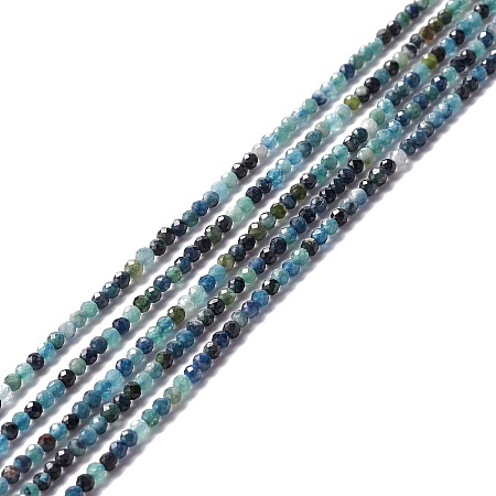 Honeyhandy Natural Tourmaline Beads Strands, Faceted, Round, 2mm, Hole: 0.5mm, about 208pcs/strand, 15.35''(39cm)