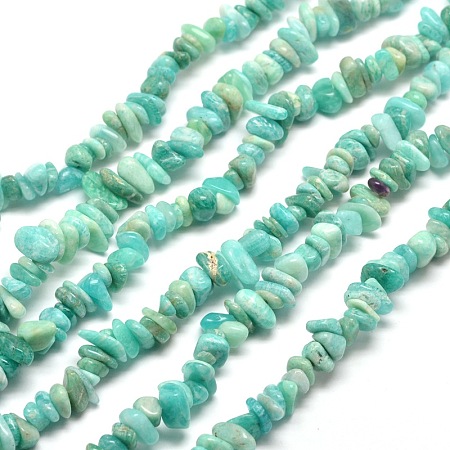 Honeyhandy Natural Amazonite Chip Beads Strands, 5~8x5~8mm, Hole: 1mm, about 31.5 inch