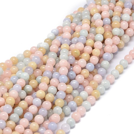Honeyhandy Natural Morganite Beads Strands, Round, 6~6.5mm, Hole: 0.8mm, about 66pcs/strand, 15.55 inch(39.5cm)