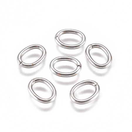 Honeyhandy 304 Stainless Steel Jump Rings, Open Jump Rings, Oval, Stainless Steel Color, 16 Gauge, 8x6x1.2mm, Inner Diameter: 5.5x3.5mm