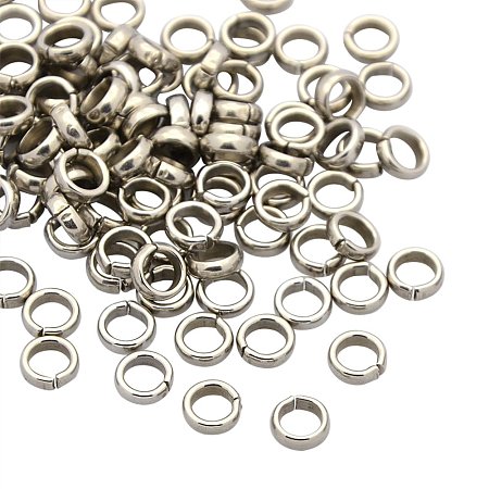 NBEADS 100pcs 6mm Stainless Steel Open Jump Rings for Jewelry Making
