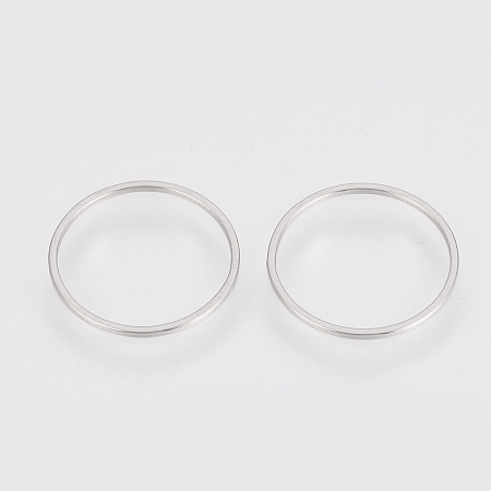 304 Stainless Steel Linking Ring, Ring, Stainless Steel Color, 12x0.8mm
