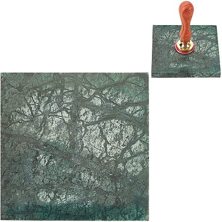 CRASPIRE Marble Pattern Coasters Square Absorbent Ceramic Coasters Ceramic Stone Design for Wax Seal Cooling Tool Tabletop Protection (Green)