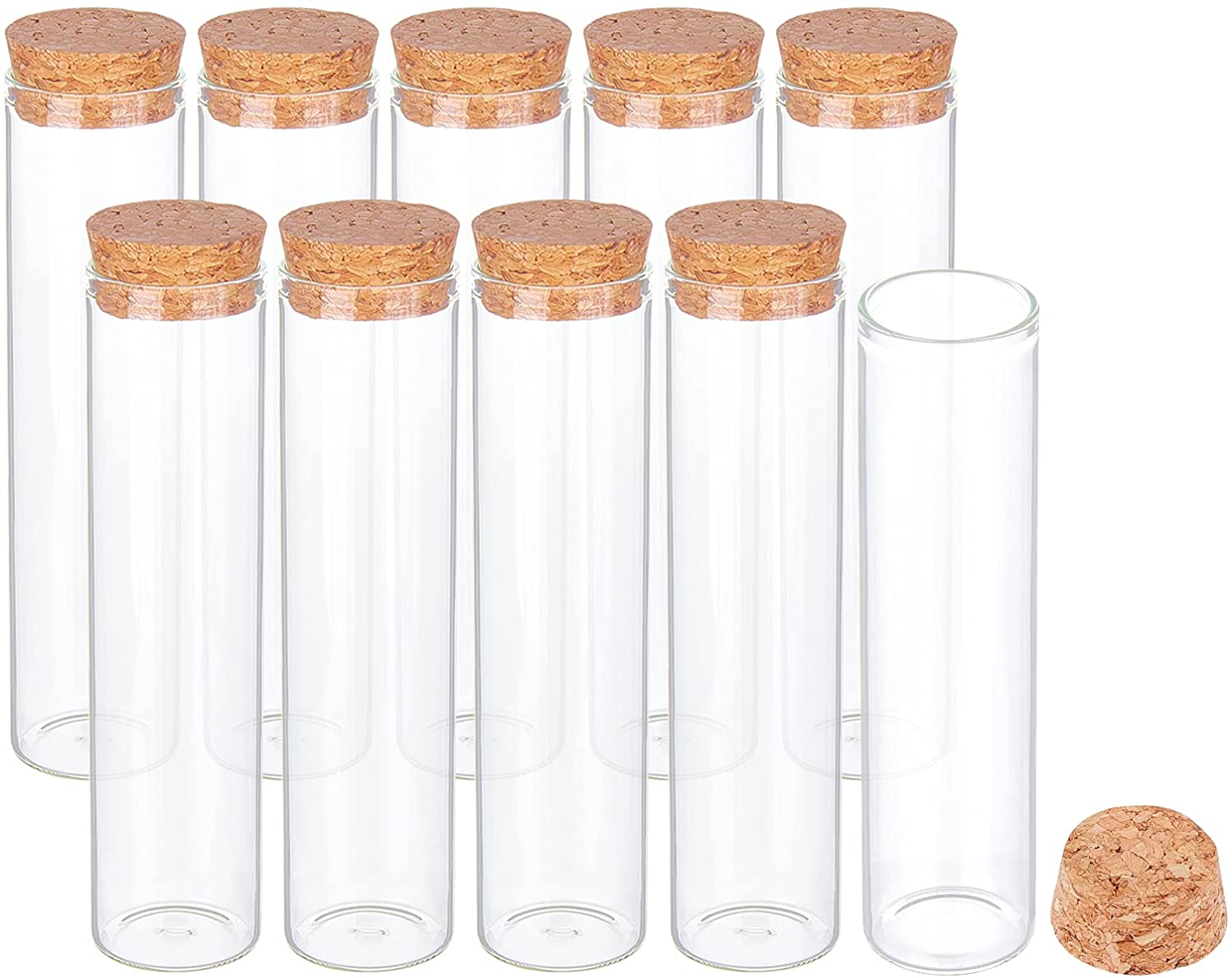 50pcs Empty Bottles Clear Cork Stopper Glass Vials Jars Storage Test Tube Jars