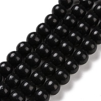 Natural Shungite Beads Strands, Grade AB, Round, 6mm, Hole: 0.8~1.2mm, about 59~65pcs/strand, 15.04~15.51''(38.2~39.4cm)