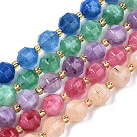 Arricraft Natural Dolomite Beads Strands, Faceted, Dyed, Round, Mixed Color, 8x8mm, Hole: 1.2mm, about 33pcs/strand, 15.16 inch~15.35 inch(38.5cm~39cm)