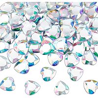 FINGERINSPIRE 60Pcs Heart Shape Acrylic Self Adhesive Rhinestone 25mm AB Color Crystals Bling Sticker with Container Large Flat Back Crystals Rhinestone Acrylic Jewels for Costume Making Cosplay