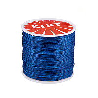 PandaHall Elite 1 Roll 0.5mm Round Waxed Cotton Cord Thread Beading String 116 Yards per Roll Spool for Jewelry Making and Macrame Supplies Blue