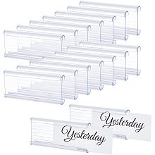 NBEADS 30 Pcs Label Holder, Clear Plastic Price Tag Name Card Label Stand Sign Display Holder for Supermarket, Bakery, Cafe, Shop Retail Store