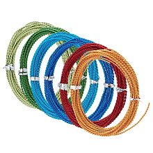 BENECREAT 98.5 Feet 6 Color Aluminum Wire 15 Gauge Twist Craft Wire Bendable Metal Wire Armature Beading Wire for DIY Jewelry Craft Making