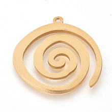 Honeyhandy Eco-Friendly Aluminium Pendants, Laser Cut Pendants, Vortex, Gold, 40x39x2~2.5mm, Hole: 2mm