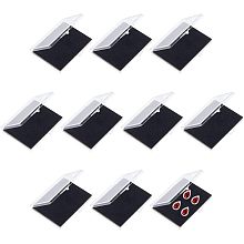 CHGCRAFT 10Pcs Rectangle Transparent Acrylic Loose Diamond Storage Boxes with Sponge for Jewelry Storage Package, Black, 3.7x3Inch