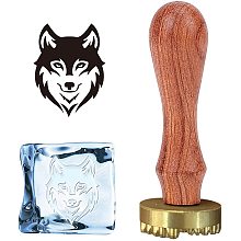 CRASPIRE Ice Stamp Wolf Ice Cube Stamp Ice Branding Stamp with Removable Brass Head & Wood Handle Vintage 1.2" Ice Stamp for Ice Cubes Cocktail Whiskey Mojito Drinks Bar Making DIY Crafting