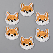 Honeyhandy Computerized Embroidery Cloth Iron on/Sew on Patches, Appliques, Costume Accessories, Dog, Goldenrod, 33x34x1.5mm