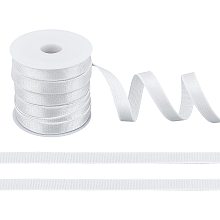 NBEADS 10.94 Yards(10m) Bra Strap Elastic, 0.39" Flat Elastic Bra Strap Polyester Elastic Band Stretchable Adjustable Cord Ribbon for DIY Shoulder Bra Clothes Waistband Sewing Project, White