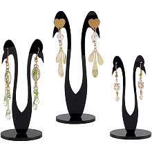 AHANDMAKER 6pcs Swan Black Earring Stand Earrings Holder, 3 Sizes Earring Stand Jewelry Display Jewelry Storage Display for selling Earring Holder for Online Photography Props