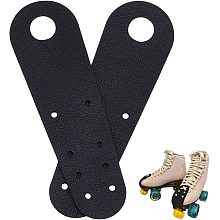 AHANDMAKER 1 Pair Roller Skate Toe Guards, Black Roller Skate Leather Flat Toe Guard Protector Ice Skate Toe Guards Roller Skate Accessories