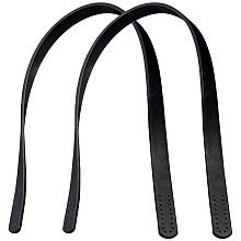 Arricraft 1 Pair(2pcs) 23 Inch Imitation Leather Purse Handles Handbags Shoulder Bag Strap Replacement with Alloy Clasps for Purses Making Supplies, Black