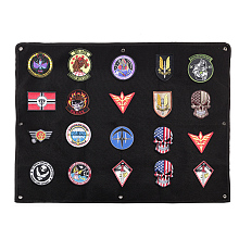 NBEADS Patchs Display Board, Tactical Badge Emblem Display Badge Patch Holder Military Morale Patch Holder Organizer with Iron Clasp for Button Badge Collections Display, Black