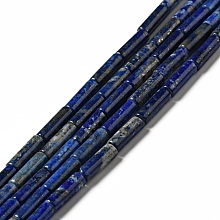 Honeyhandy Natural Lapis Lazuli Beads Strands, Column, 13.5~14x4mm, Hole: 1.4mm, about 29pcs/strand, 15.63''(39.7cm)