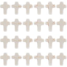 SUNNYCLUE 1 Box 100Pcs White Turquoise Cross Beads Synthetic Turquoise Stone Bead Mini Cross Beads for Jewelry Making Charms Beading Supplies Bracelet Necklace Accessories Adult DIY Craft 0.63Inch