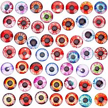 PandaHall Elite 25mm Animal Glass Eye Cabochons 50pcs Dragon Eye Tiles Scary Red Eyes Human Pupil Eyes Half Round Gems Glass Cabochons for Sculptures Props Animal Photo Dome Pendant Trays Halloween