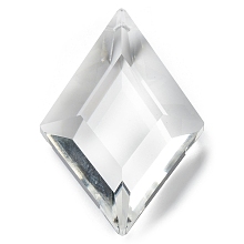 Honeyhandy Transparent Glass Pendants, Faceted, Rhombus, for Chandelier Crystal Hanging Pendants, Clear, 62.5x41.5x14.5mm, Hole: 1.5mm