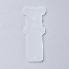 Honeyhandy Silicone Bookmark Molds, Resin Casting Molds, Bear, White, 94x39x4.5mm, Inner Diameter: 91x37mm