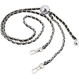 Arricraft Thin Purse Chain Strap PU Leather Adjustable Crossbody Strap Replacement Shoulder Chain Strap for Purse Handbag Crossbody Wallet DIY Bag Making Supplies(Platinum)