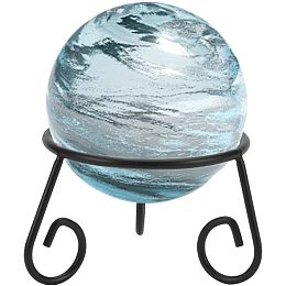 Crystal Ball Display Stand, Black Iron Ball Stand Gazing Globe Stand Desktop Sphere Display Stand for Collections Figurines Gemstones Home Office Decoration, Diameter: 3.25 inch