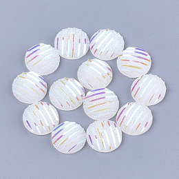 Honeyhandy Resin Cabochons, Flat Round, White, 12x3~3.5mm