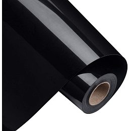 BENECREAT 13.5" x 16.5FT Iron on Vinyl Roll Black Heat Transfer Vinyl Roll for Cricut, Silhouette, DIY Clothes and Fabric Decoration