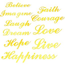 SUPERFINDINGS 37pcs 10 Style Gold Acrylic Mirror Wall Stickers with Adhesive Back Word Love Live Laugh for Home Office School Teen Dorm Room Mirror Wall Decoration