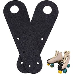 AHANDMAKER 1 Pair Roller Skate Toe Guards, Black Roller Skate Leather Flat Toe Guard Protector Ice Skate Toe Guards Roller Skate Accessories