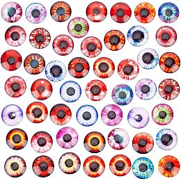 PandaHall Elite 25mm Animal Glass Eye Cabochons 50pcs Dragon Eye Tiles Scary Red Eyes Human Pupil Eyes Half Round Gems Glass Cabochons for Sculptures Props Animal Photo Dome Pendant Trays Halloween